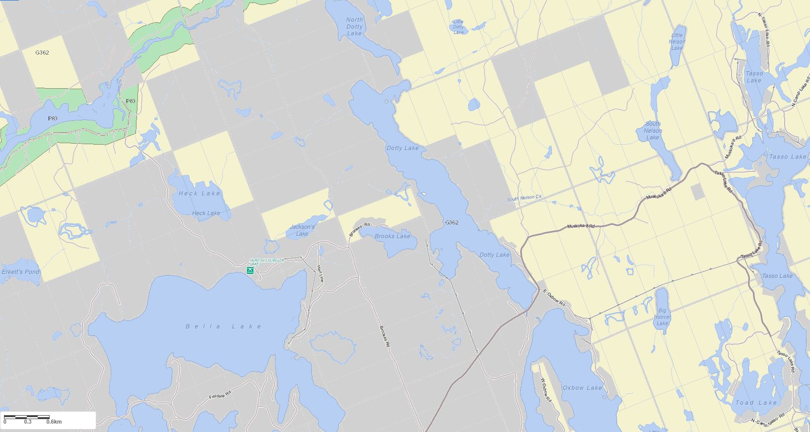 Crown Land Map of Dotty Lake in Municipality of Lake of Bays and the District of Muskoka